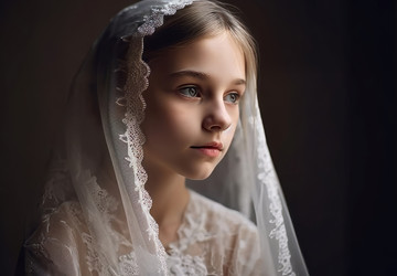 студийная фотография девушки с свадебной фатой. генеративный контент - yliv