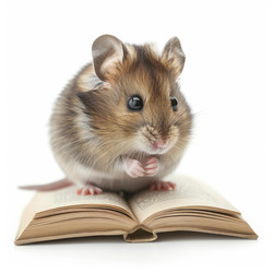 Милый мышь сидит на раскрытой книге просмотр интересно - yliv