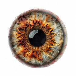 Close up of hazel eye showing unique pattern and blood vessels - yliv