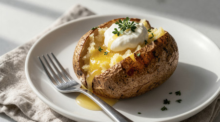 запеченный картофель со сметаной и сливочным маслом - Vvicca