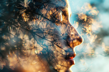 Artistic portrait representing the connection between humans and nature - yliv