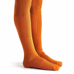 Long orange socks standing on white background - yliv