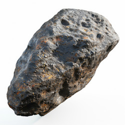 Large asteroid floating in space with craters and texture - yliv