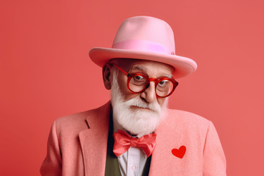Old man valentines day outfit. Generate ai - yliv
