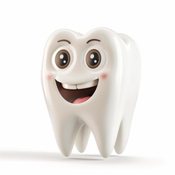Cartoon tooth with a big smile showing the importance of good dental hygiene - yliv