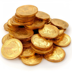 Pile of gold coins forming a small fortune - yliv