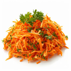 Вкусная горка тертой моркови, украшенная свежей петрушкой, идеально подходит для придания вкуса и питательности любому блюду - yliv