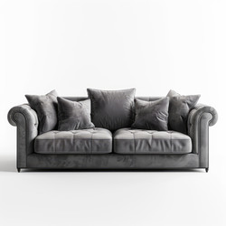 Modern sofa with pillows isolated on white background - yliv