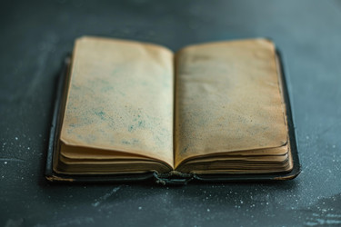 старая открытая книга с пожелтевшими страницами, лежащая на темном столе, показывает течение времени - yliv