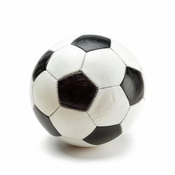 Worn leather soccer ball on a white background, ready for the big game - yliv