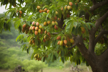 Mango tree orchard. Generate ai - yliv