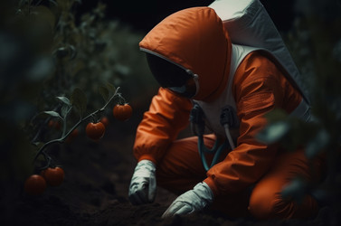 астронавт сажает растения. генеративный контент - yliv