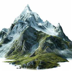Majestic snow capped mountain dominating green valley landscape - yliv