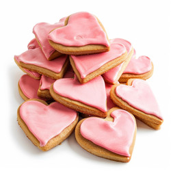 Heart shaped cookies forming a romantic pile for valentine's day - yliv