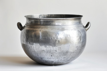 старинный металлический горшок с ручками показывает свой возраст - yliv