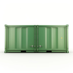 зеленый транспортный контейнер, стоящий на белом фоне - yliv