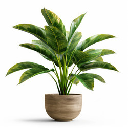 3D rendering of a lush calathea ornata sanderiana plant adding a touch of nature to a clean, minimalist setting - yliv