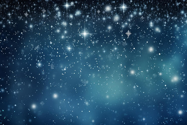 Snowflakes and stars falling on a blue christmas background - yliv