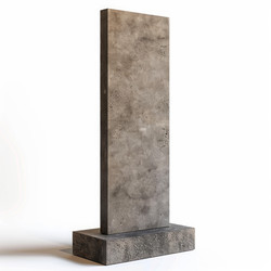 Empty concrete slab standing on a base, isolated on white background, creating a simple and minimalist architectural element - yliv