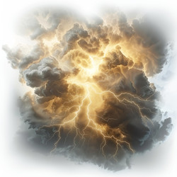 Lightning striking through dramatic storm clouds - yliv