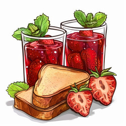 освежающий клубничный сок с мятой и ломтиками хлеба - восхитительное летнее лакомство - yliv