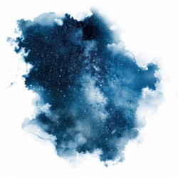 Deep space hiding behind dark clouds with many bright stars creating a beautiful nebula - yliv