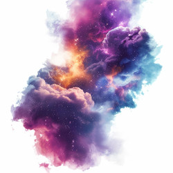 Colorful universe cloudscape with bright stars shining through - yliv