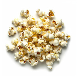 Popcorn lying on a white background creating an appetizing visual - yliv