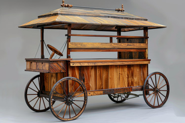 Reclaimed wood composing a vintage food and beverage cart - yliv