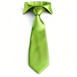 Elegant green tie knotted on a crisp white shirt collar - yliv