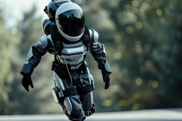 Astronaut wearing space suit walking in nature - yliv