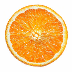 Juicy orange slice showing its texture on white background - yliv