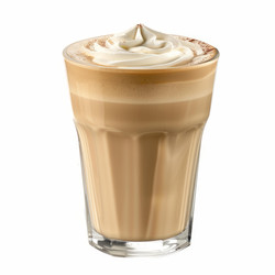Creamy coffee drink topped with whipped cream and chocolate sprinkles - yliv