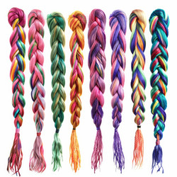 Colorful kanekalon braids showing trendy hairstyle for women - yliv