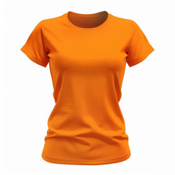 Close up of orange t shirt, modern and vibrant apparel design for women - yliv