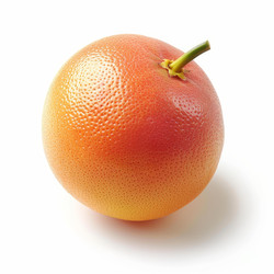 Ripe grapefruit resting on white background - yliv