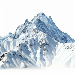 снежная горная вершина, тянущаяся к небу на белом фоне - yliv