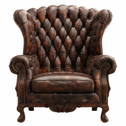 Классическое коричневое кожаное кресло chesterfield с откидной спинкой, демонстрирующее комфорт и стиль - yliv