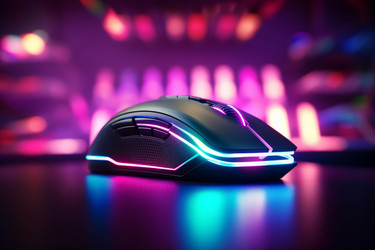 Современная игровая мышь с подсветкой rgb на столе - yliv