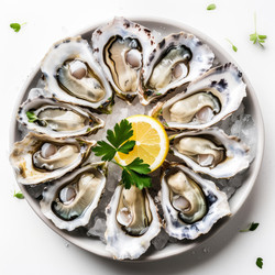 свежие устрицы с лимоном и петрушкой на льду - yliv
