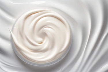 косметический крем, вращающийся в баночке на кремово-белом фоне - yliv