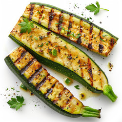 вкусные ломтики кабачков на гриле с чесноком и зеленью - yliv