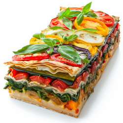 вкуснейшая овощная лазанья с разноцветными слоями свежих ингредиентов и посыпкой из базилика - yliv
