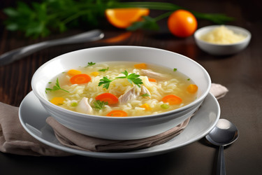 сервировочная тарелка для куриного супа. генеративный контент - yliv