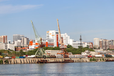 Портовые краны в речном порту, Новосибирск, Россия, 2024 - Tatiana_Panova