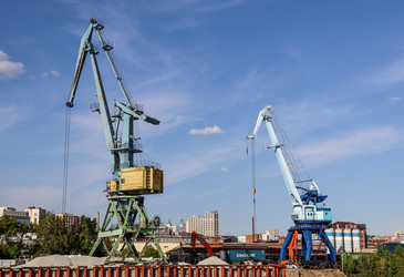 Портовые краны в речном порту, Новосибирск, Россия, 2024 - Tatiana_Panova