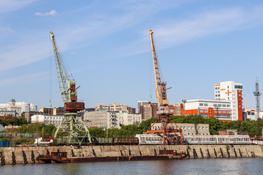 Портовые краны в речном порту, Новосибирск, Россия, 2024 - Tatiana_Panova