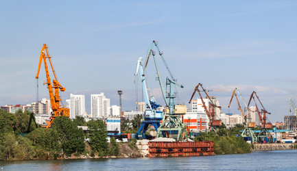 Портовые краны в речном порту, Новосибирск, Россия, 2024 - Tatiana_Panova