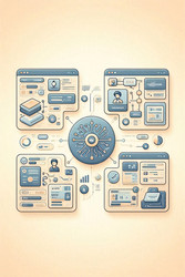 плоская векторная инфографика искусственного интеллекта в образовании с персонализированными инструментами обучения, репетиторства и оценки, изображение, сгенерированное искусственным интеллектом - yuyu