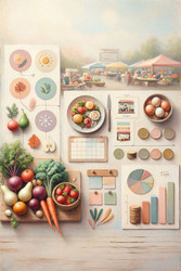 плоская векторная инфографика рекомендаций по безопасности пищевых продуктов с указанием температуры, гигиены и правил хранения, сгенерированное искусственным интеллектом изображение - yuyu